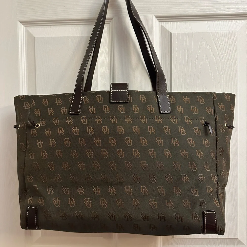 Dooney & Bourke Olive and Brown Monogram Tote/Laptop/Computer Bag/Tote